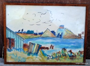 Obraz - akwarela , rycina - Jezioro - Nr 288