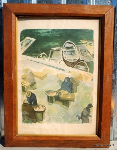 Obraz, akwarela ,rycina - W porcie - Carl Jensen Nr 1-56
