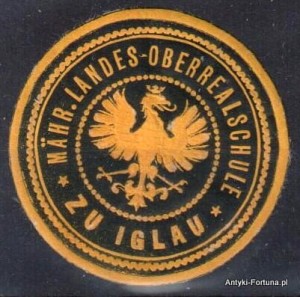 Winieta, siegielmarke - Mahr. Landes-Oberrealschule zu Iglau - Nr 45/a