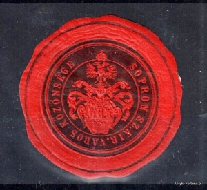 Winieta, siegielmarke , zalepka - Sopron Sz.Kir.Varos Kozonsege - Nr 109/a