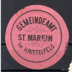 Winieta, siegielmarke , zalepka - Gemeindeamt St. Marein - Nr 233/a