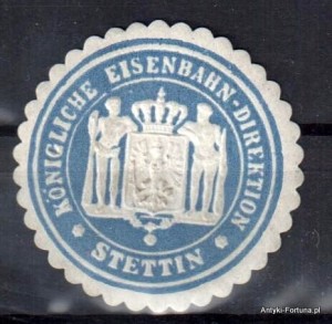 Winieta, siegielmarke , zalepka  - Stettin - Szczecin - Pl 30  Kolej