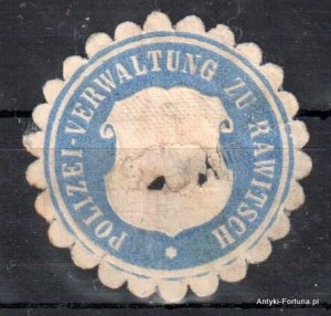 Winieta, siegielmarke , zalepka - Rawitzsch - Rawicz - Pl 128  - Policja