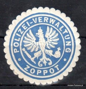 Winieta, siegielmarke , zalepka - Zoppot - Sopot - Pl 129  - Policja