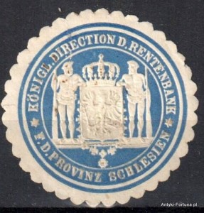 Winieta, siegielmarke , zalepka - Rentenbank Schlesien - Pl 203