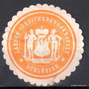 Winieta, siegielmarke , zalepka - Schlesien - Śląsk - Pl  214 Ubezpieczenia