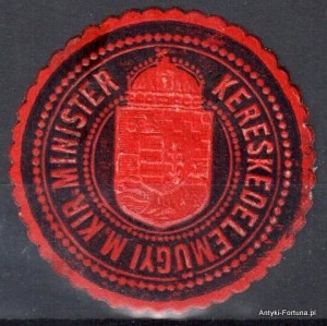  Winieta, siegielmarke , zalepka- Kereskedelmugyi M. Kir. Minister - Nr 644/A