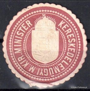  Winieta, siegielmarke , zalepka- Kereskedelmugyi M. Kir. Minister - Nr 651/A