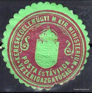  Winieta, siegielmarke , zalepka- Kereskedelmugyi M. Kir. Minister - Nr 653/A