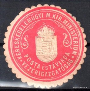 Winieta, siegielmarke , zalepka- Kereskedelmugyi M. Kir. Minister - Nr 654/A