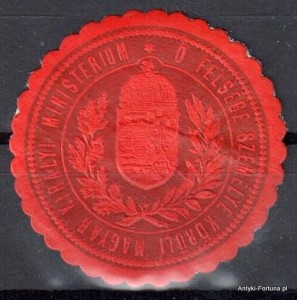  Winieta, siegielmarke , zalepka- Kereskedelmugyi M. Kir. Minister - Nr 655/A