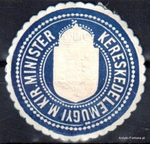  Winieta, siegielmarke , zalepka- Kereskedelmugyi M. Kir. Minister - Nr 657/A