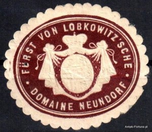  Winieta, siegielmarke- Furst von Lobkovitz sche , Domain Neudorf  - Nr 674/A