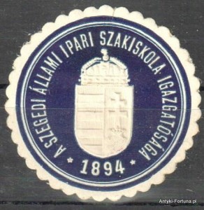  Winieta, siegielmarke - Szeged - szkoła - Węgry - Nr 748/A