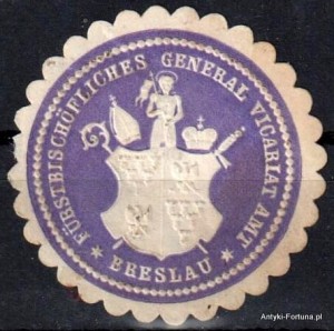 Winieta, siegielmarke , zalepka - Breslau - Wrocław  - Pl 271  Kościelna
