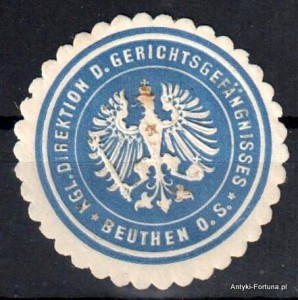 Winieta, siegielmarke , zalepka - Beuthen - Bytom - Pl 293