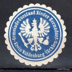 Winieta, siegielmarke , zalepka - Waldenburg - Wałbrzych - Pl 307