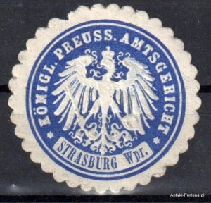 Winieta, siegielmarke , zalepka - Strasburg Wstpr. - Brodnica Pl 314