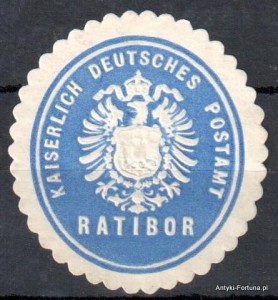 Winieta, siegielmarke , zalepka - Ratibor - Racibórz - Poczta - Pl 376