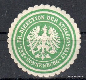 Winieta, siegielmarke , zalepka - Sonnenburg - Słońsk - Pl 407