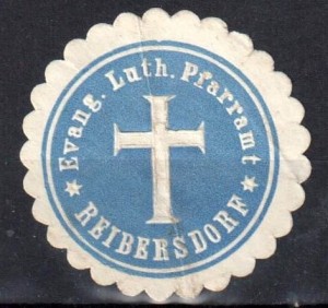 Winieta, siegielmarke , zalepka - Reibersdorf - Rybarzowice  - Pl 439