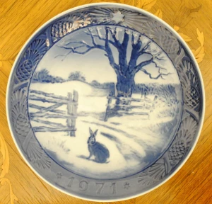 Talerz kobaltowy 1971 Royal Copenhagen  