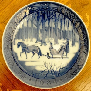 Talerz kobaltowy 1984 Royal Copenhagen 
