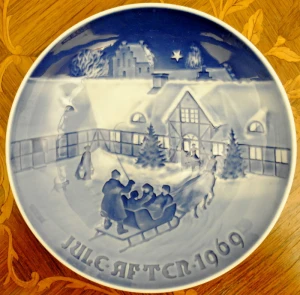 Talerz kobaltowy Święta 1969