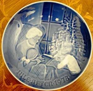Talerz kobaltowy Święta 1978