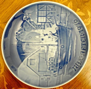 Talerz kobaltowy Święta 1976