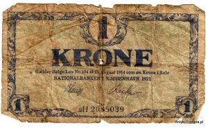 1 korona  1914/1921 Dania