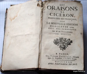 Les Oraisons de Ciceron  - Starodruk 1724 r