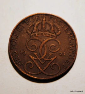 Szwecja, Gustaf V, 5 Öre, 1921 ore