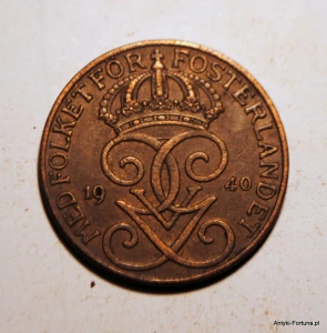 Szwecja, Gustaf V, 5 Öre, 1940 ore