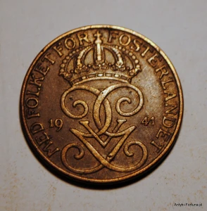 Szwecja, Gustaf V, 5 Öre, 1941 ore