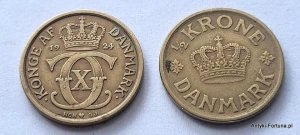 1/2 korony 1924 Dania