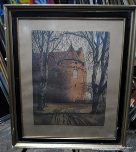 Obraz, akwarela ,rycina- Budynek - Nr 57/c