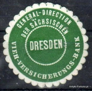 Winieta, siegielmarke -- Ubezpieczenia Nr 7/a Dresden