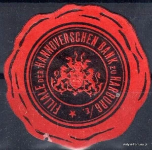 Winieta, siegielmarke - Filiale Hannoverschein Bank zu Harburg- Nr 23/a