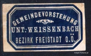 Winieta, siegielmarke -  Gemeidevorstehung unt. Weissenbach - Nr 34/a