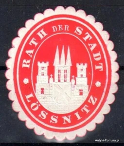 Winieta, siegielmarke - Rath der Stadt Lossnitz - Nr 36/a