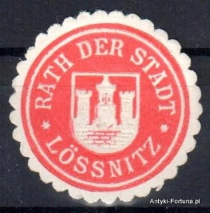 Winieta, siegielmarke - Rath der Stadt Lossnitz - Nr 39/a