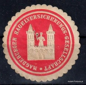 Winieta, siegielmarke - Magdeburger Hagelversicherungs - Nr 43/a Ubezpieczenia