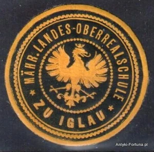 Winieta, siegielmarke - Mahr. Landes-Oberrealschule zu Iglau - Nr 45/a