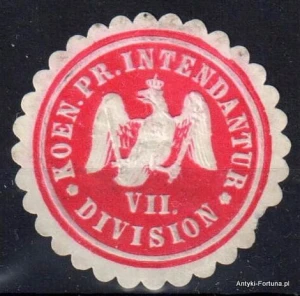 Winieta, siegielmarke -  Koen. Pr. Intendantur VII Division Nr 47/a