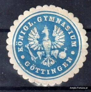 Winieta, siegielmarke , zalepka - Gottingen Konigl. Gymnasium - Nr 125/a