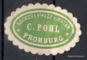 Winieta, siegielmarke , zalepka - Frohburg - C.Pohl - Nr 162/a