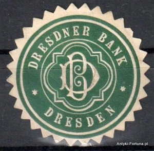Winieta, siegielmarke , zalepka - Dresdner Bank - Dresden - Nr 187/a