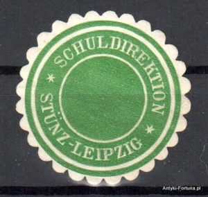 Winieta, siegielmarke , zalepka - Schuldirektion Stünz - leipzig - Nr 202/a