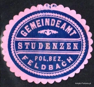 Winieta, siegielmarke , zalepka - Gemeindeamt Studenze - Nr  228/a